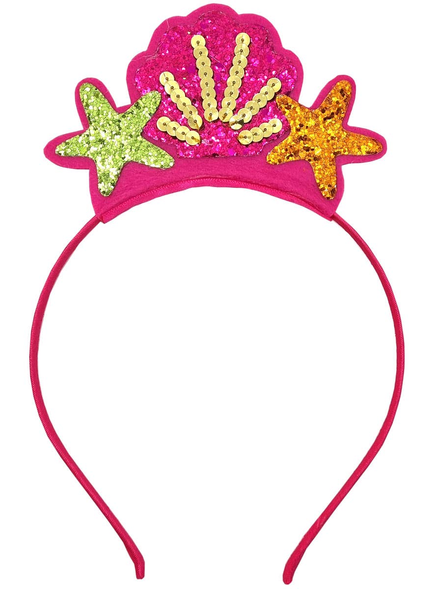Image of Under the Sea Pink Glitter Mermaid Girl's Costume Headband