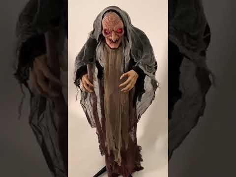 Evil Old Hag Sound, Movement and Lights Halloween Decoration Product Video