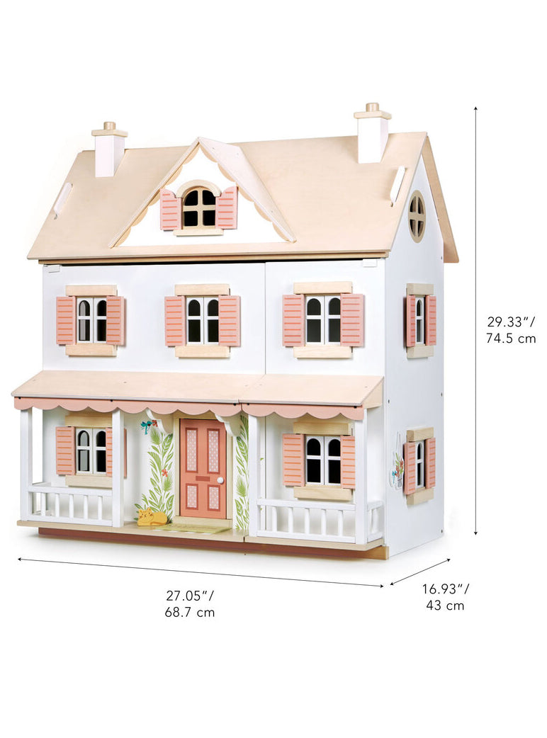 Humming Bird Doll House Childrens Wooden Toy Set - Dimensions Image