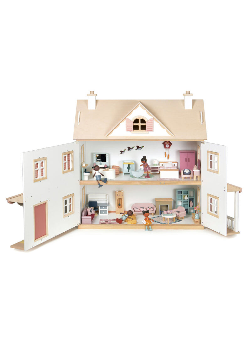 Humming Bird Doll House Childrens Wooden Toy Set - Open Front Image 2