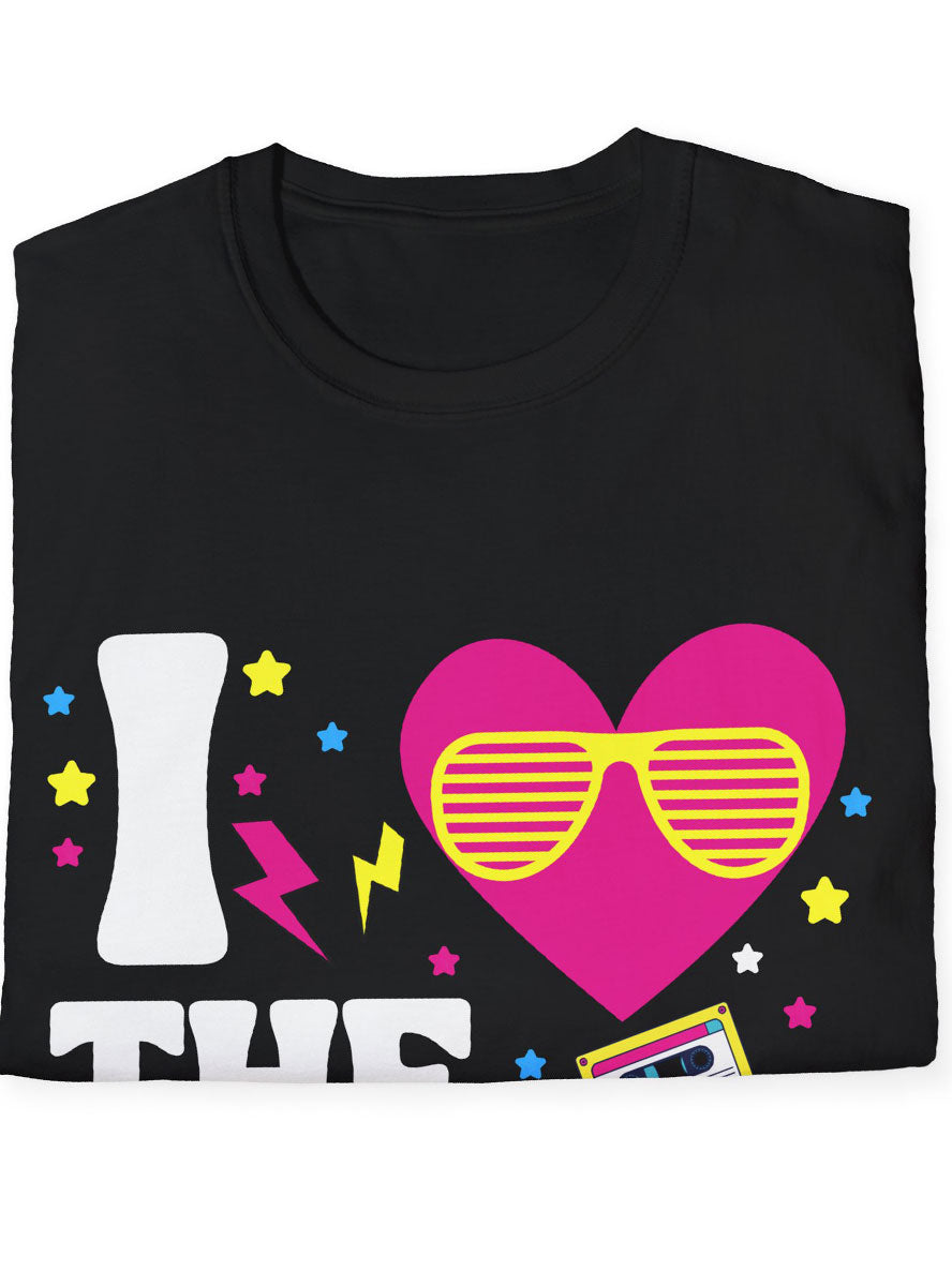 I Love the 80s Neon Print Costume Shirt - Folded Image