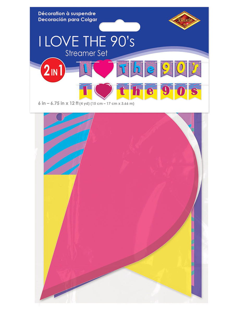 I Love the 90s 366cm Garland - Packaging Image