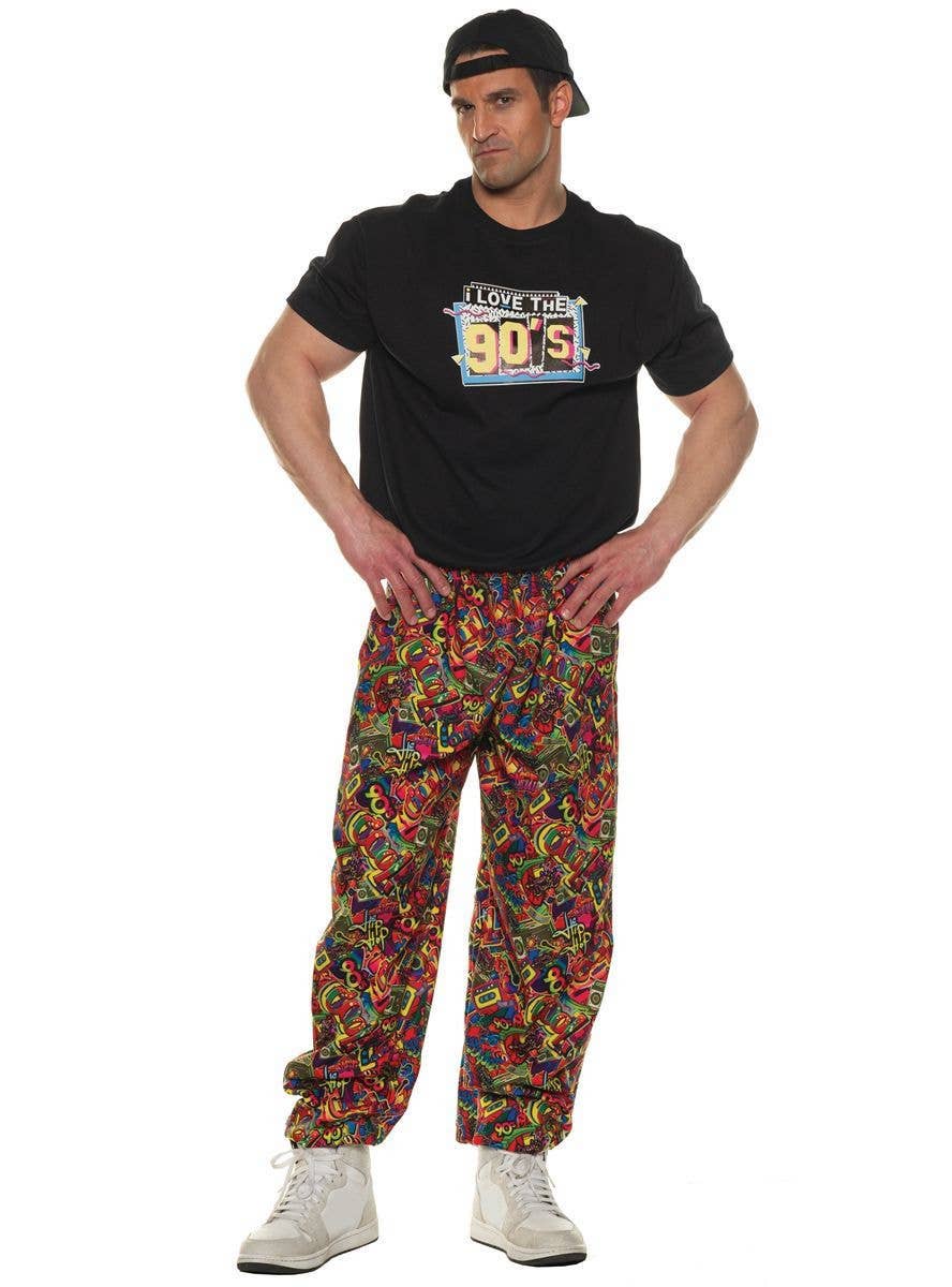 Image of I Love The 90s Men's Black Plus Size Costume Shirt - Front View