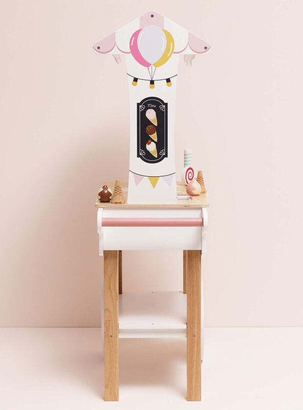 Ice Cream And Treats Wooden Stand Childrens Toy Set - Lifestyle Image 4