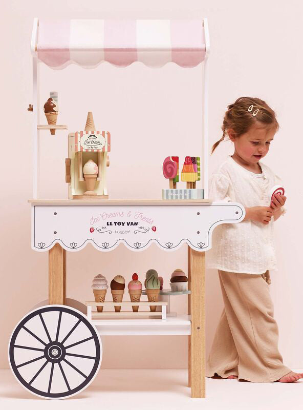 Ice Cream And Treats Wooden Stand Childrens Toy Set - Lifestyle Image 5