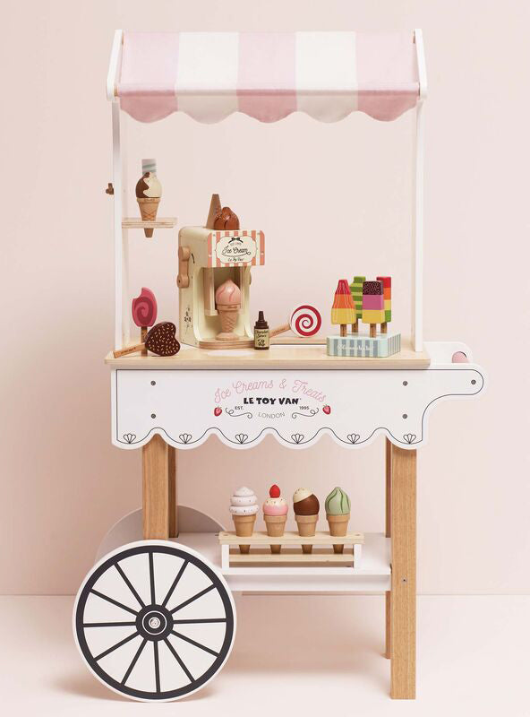 Ice Cream And Treats Wooden Stand Childrens Toy Set - Lifestyle Image 7