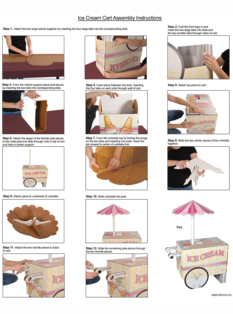 Ice Cream Cart 122cm 3D Party Decoration - Instructions Image