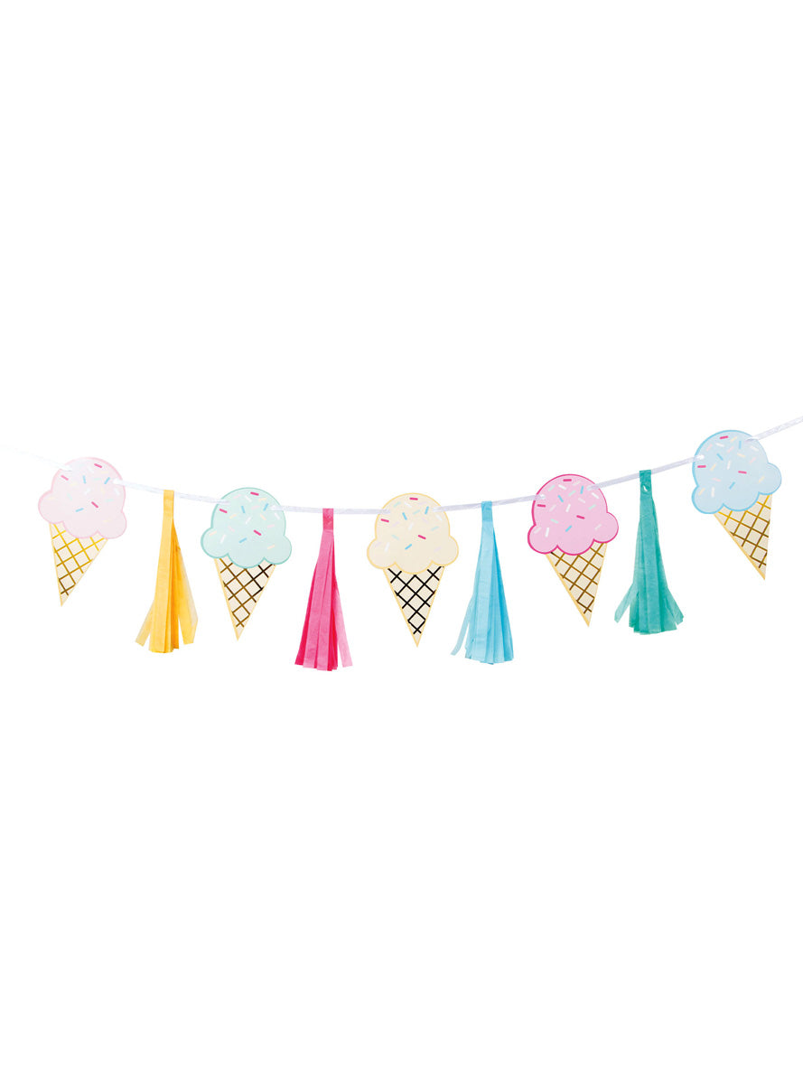 Ice Cream Party Pastel Rainbow 140cm Banner – Main Image