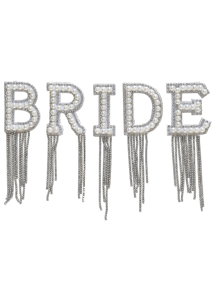 Bride Faux Pearl Hens Night Patches With Tassels - Main image