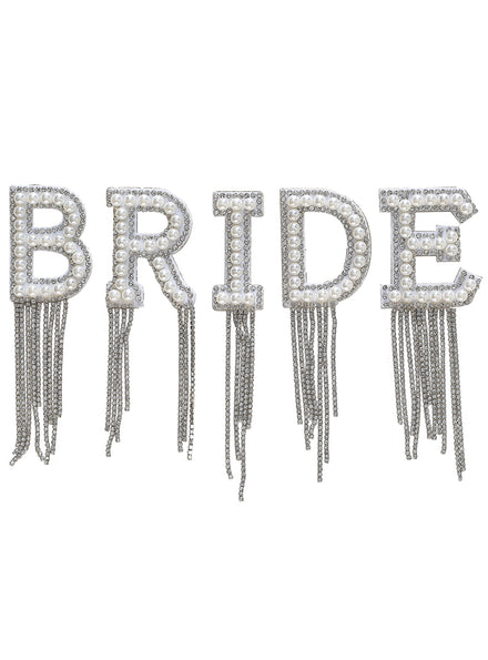 Bride Faux Pearl Hens Night Patches With Tassels - Main image