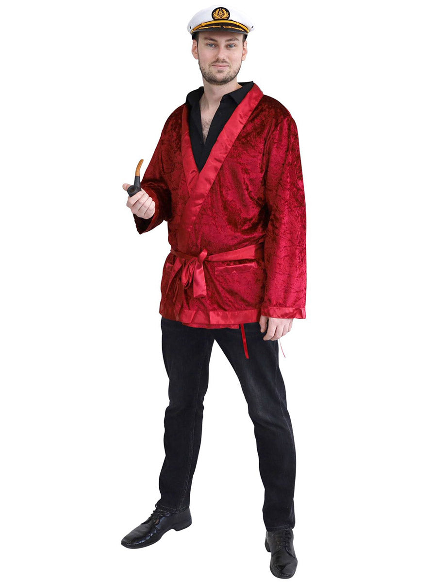 main image of The Heff Mens Red Velvet Smoking Costume Jacket