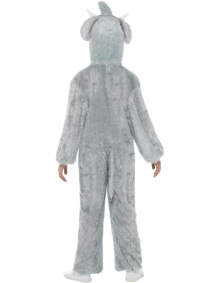 Furry Grey Elephant Boys Animal Onesie Costume K Smf 99812 B Back Image