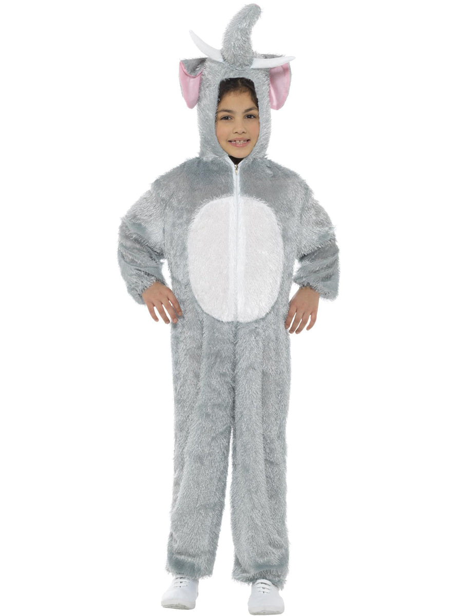 Girls elephant grey fur onesie - Main image