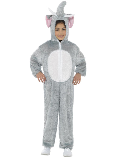 Girls elephant grey fur onesie - Main image