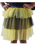 Girls Deluxe Yellow And Black Bee Costume Tutu - Main Image