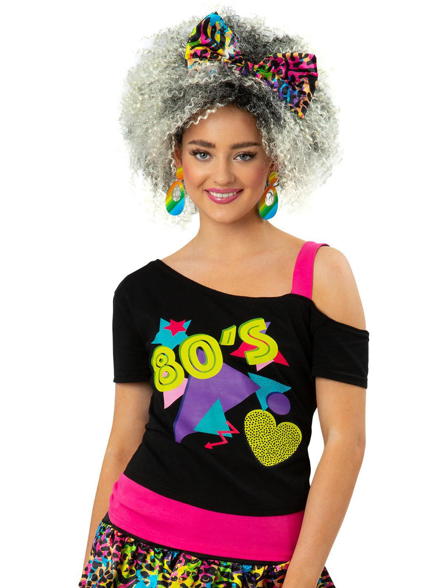 Womens plus size 1980s retro costume shirt - Main image