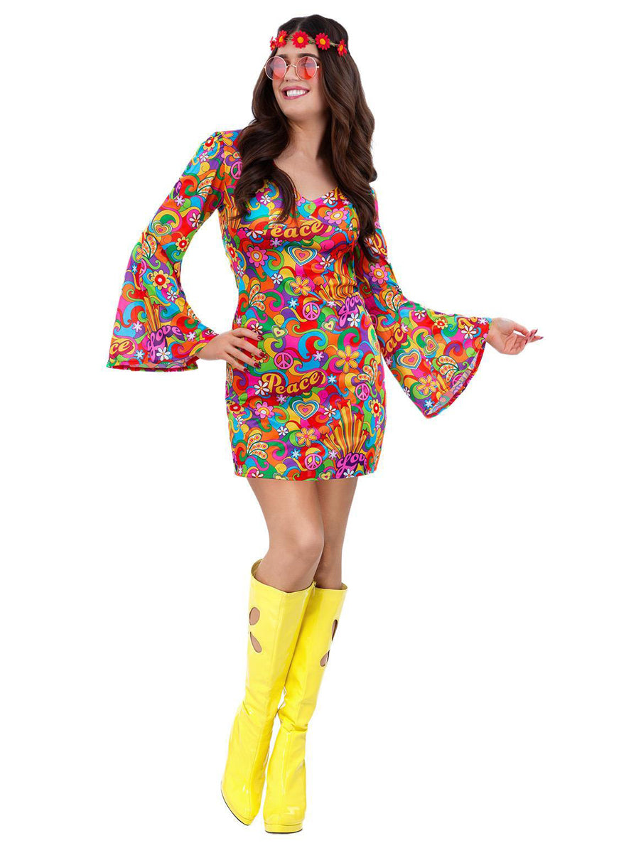 womens sexy 1960s hippie costume - Main image