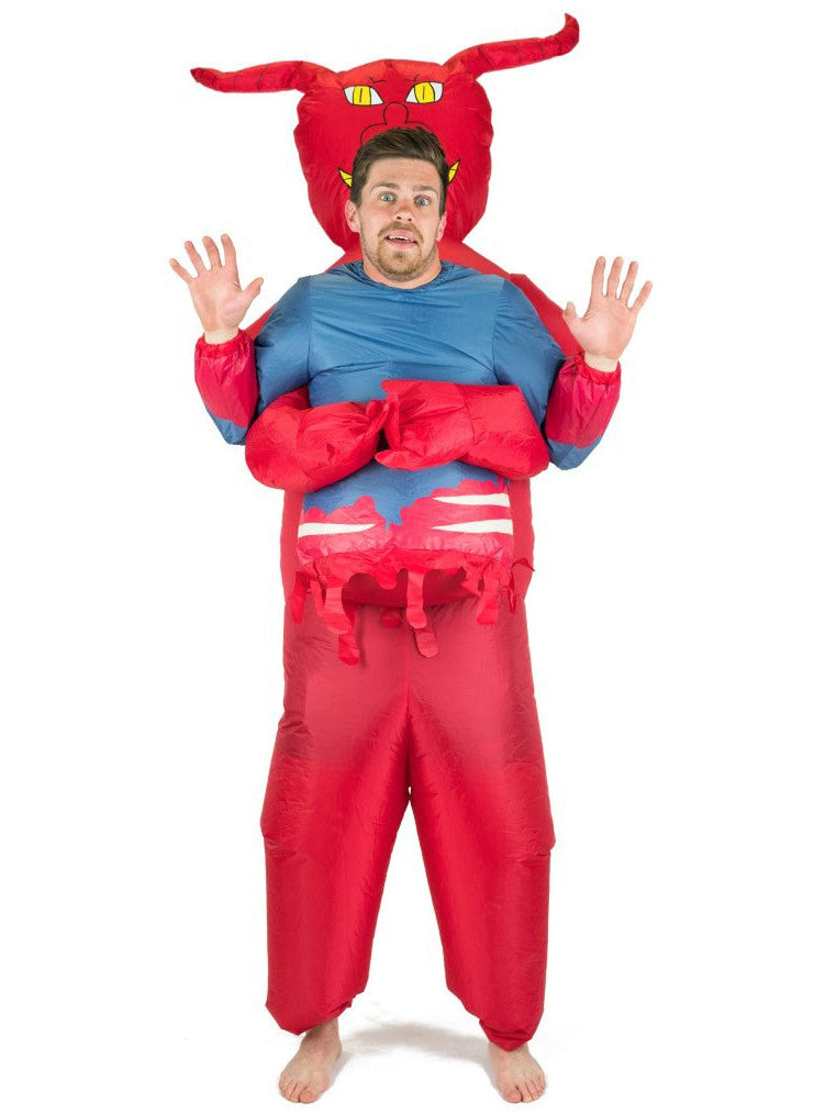 Inflatable Carry Me Devil Novelty Adults Halloween Costume - Alternative Image