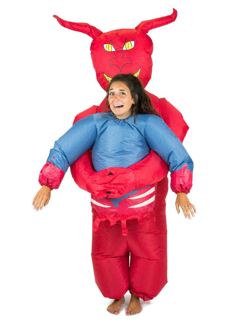 Inflatable Carry Me Devil Novelty Adults Halloween Costume - Front Image