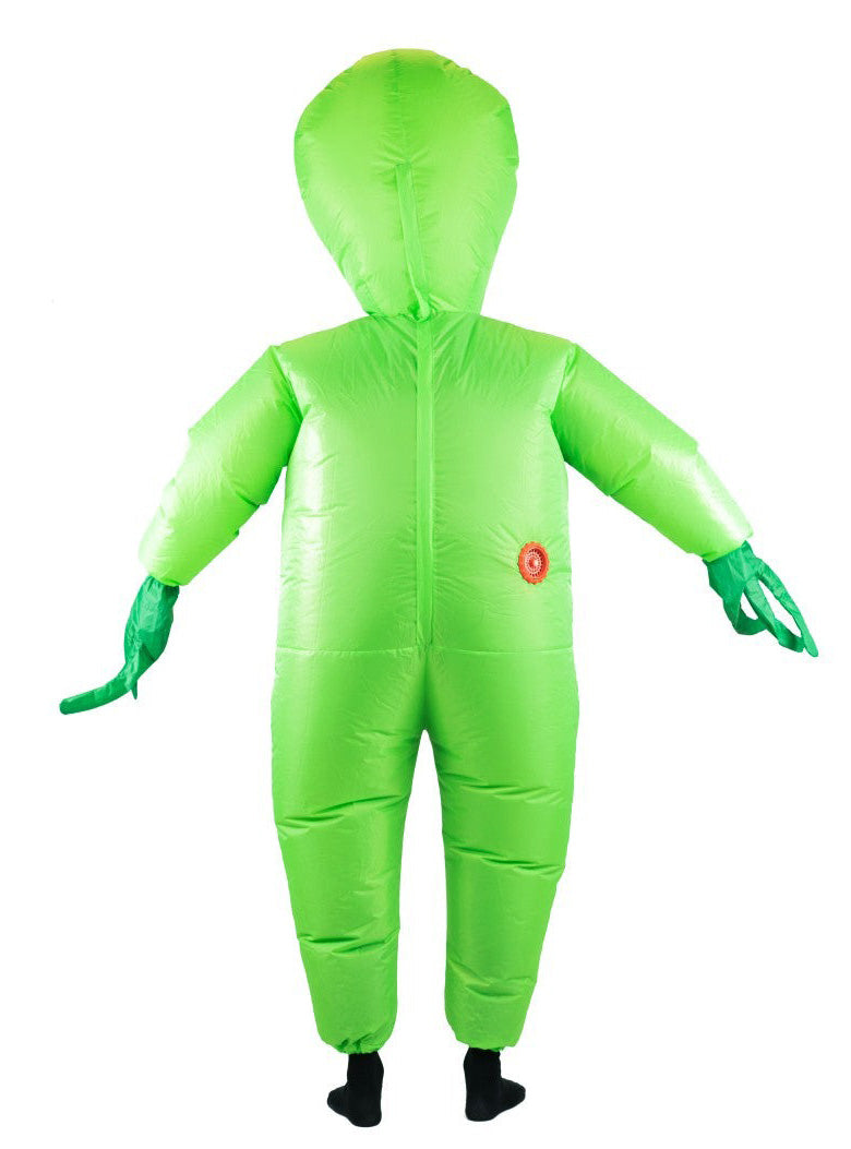 Inflatable Green Alien Novelty Adults Costume - Back Image