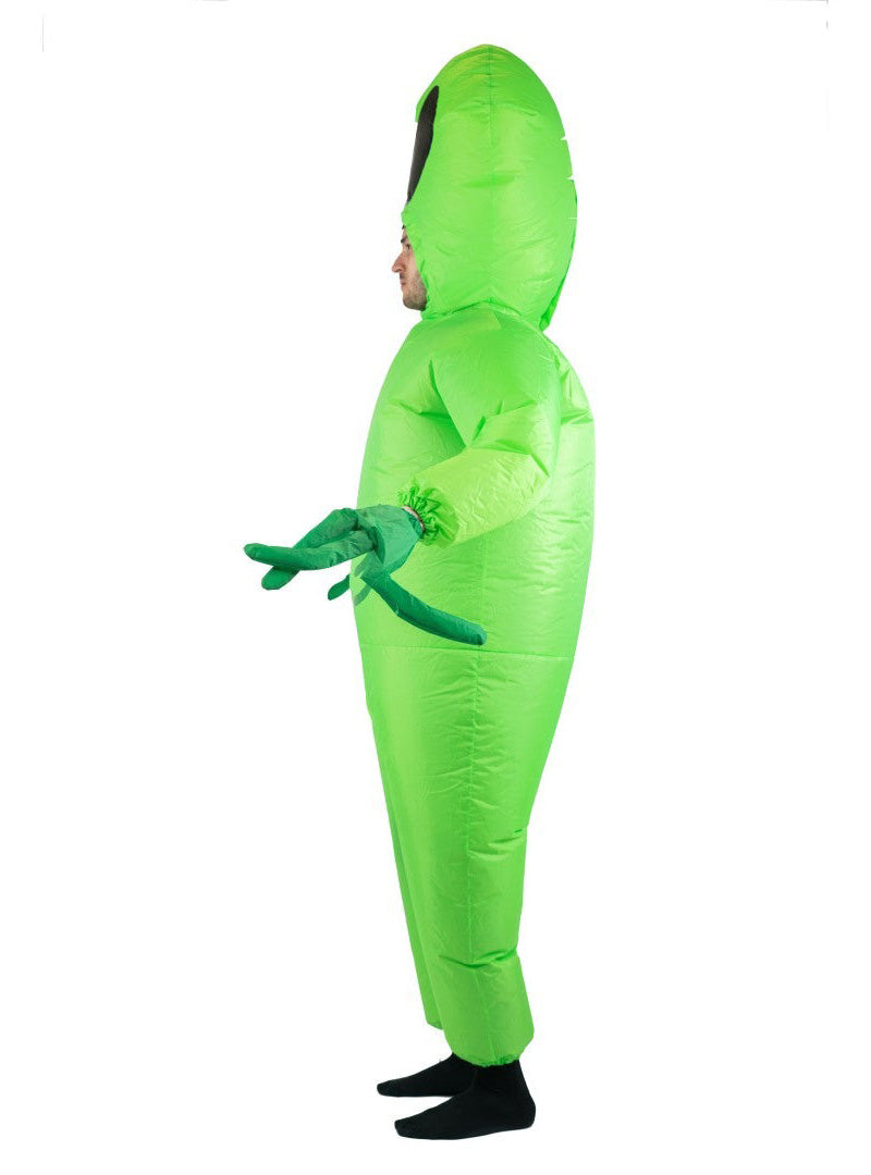 Inflatable Green Alien Novelty Adults Costume - Side Image
