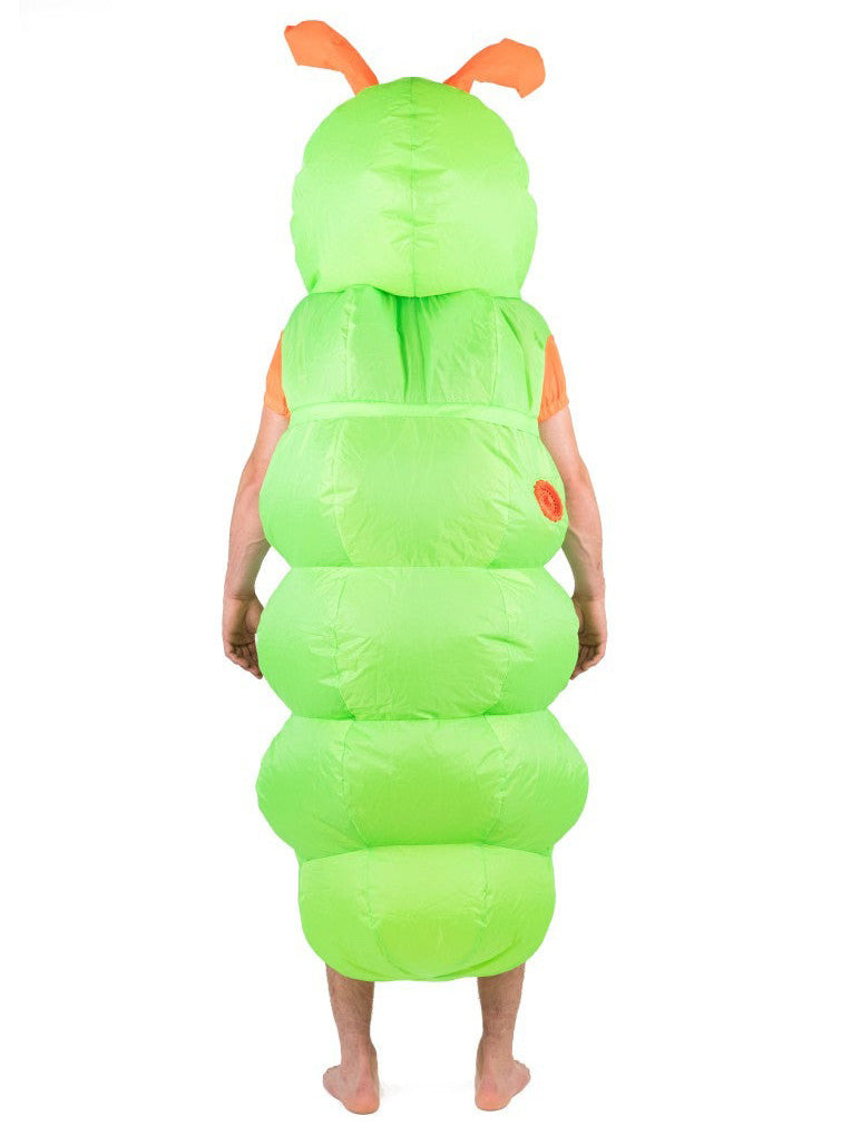 Inflatable Green Caterpillar Novelty Adults Costume - Back Image