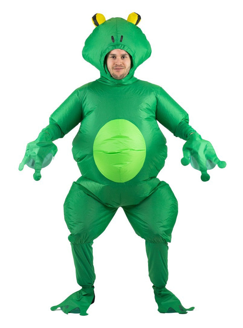 Inflatable Green Frog Adults Animal Costume - Alternative Image