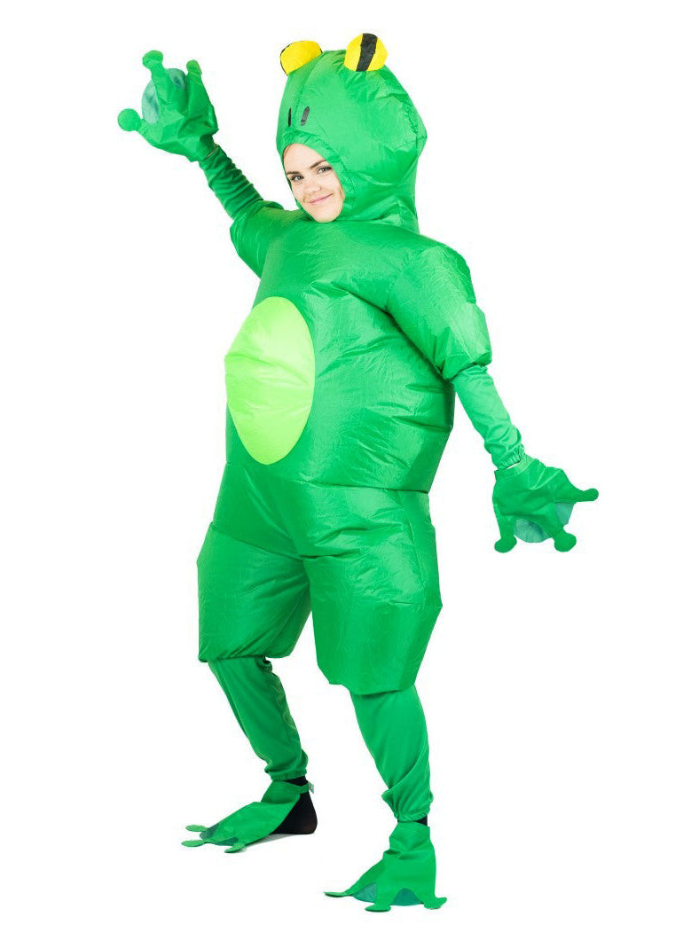 Inflatable Green Frog Adults Animal Costume - Main Image