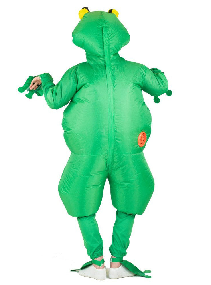 Inflatable Green Frog Kids Animal Costume - Back Image