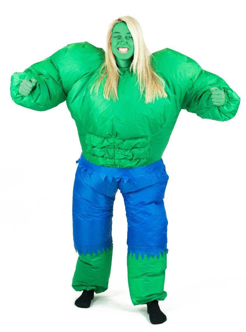 Inflatable Green Hulk Adults Costume - Alternative Image