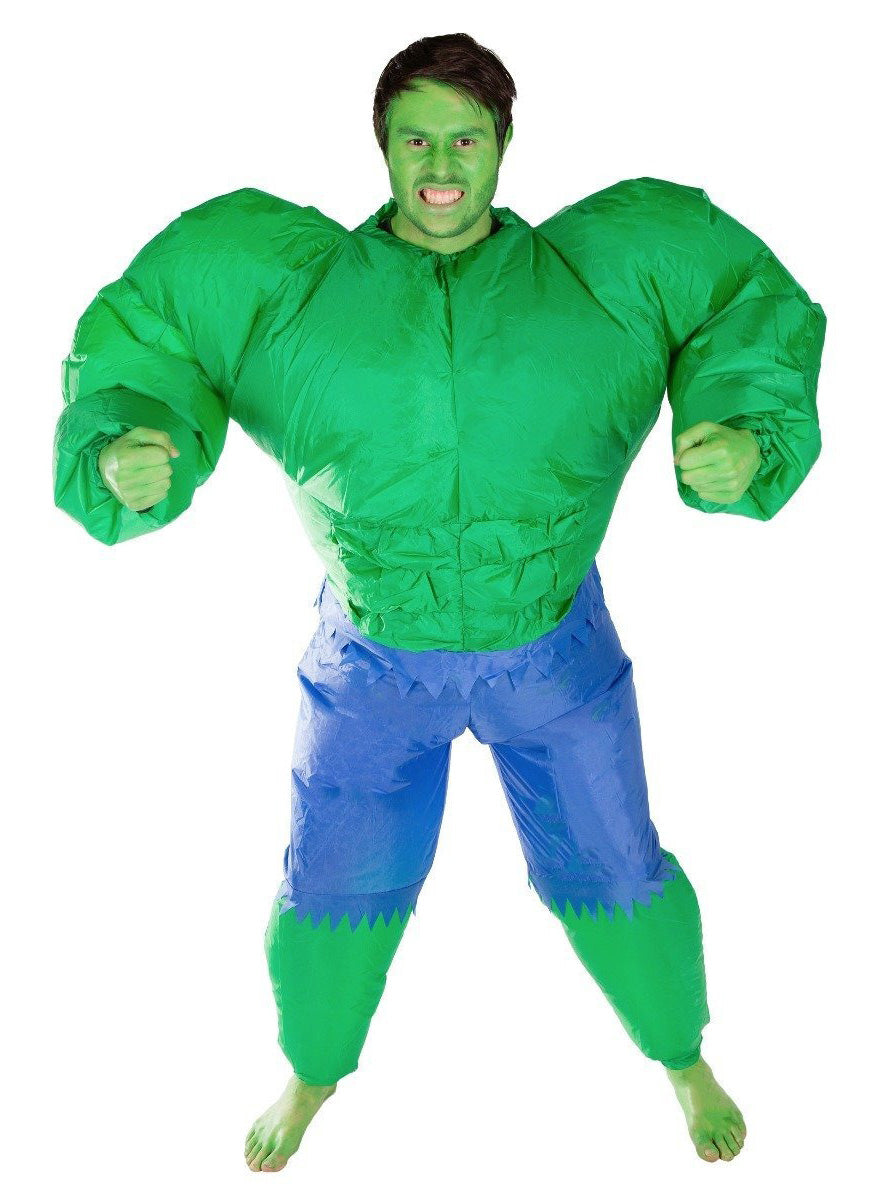 Inflatable Green Hulk Adults Costume - Main Image
