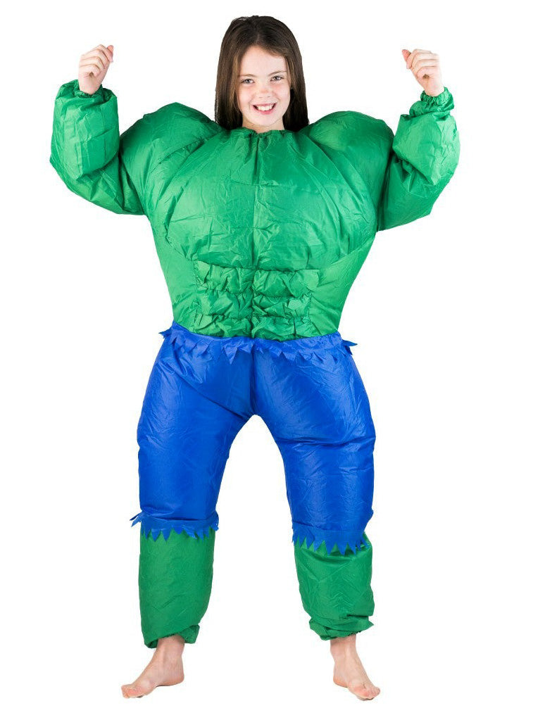 Inflatable Green Hulk Kids Costume - Alternative Image