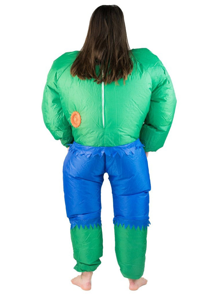Inflatable Green Hulk Kids Costume - Back Image