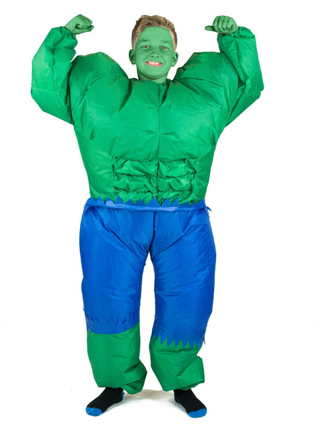 Inflatable Green Hulk Kids Costume - Main Image