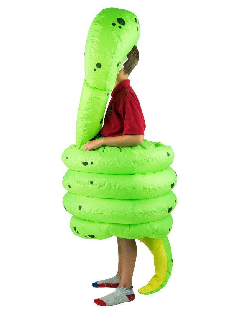 Inflatable Green Snake Novelty Kids Costume - Side Image