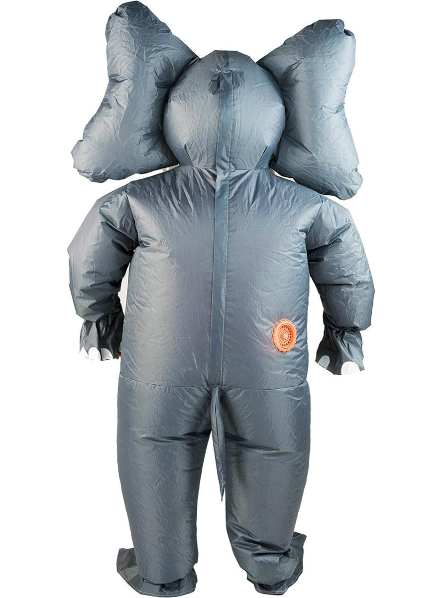 Inflatable Grey Elephant Kids Animal Costume - Back Image
