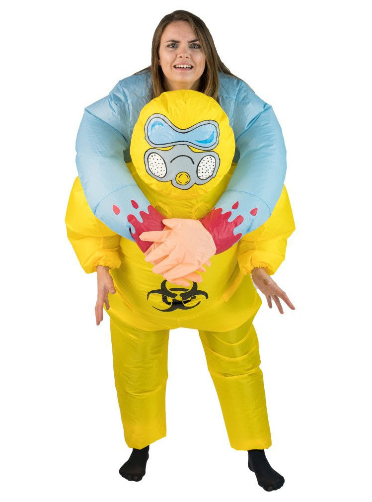 Inflatable Hazmat Suit Novelty Adults Halloween Costume - Alternative Image