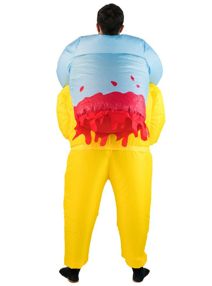 Inflatable Hazmat Suit Novelty Adults Halloween Costume - Back Image