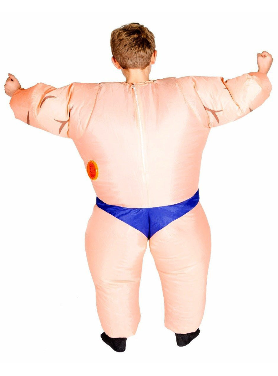 Inflatable Kids Muscle Man Novelty Bodybuilder Costume - Back Image