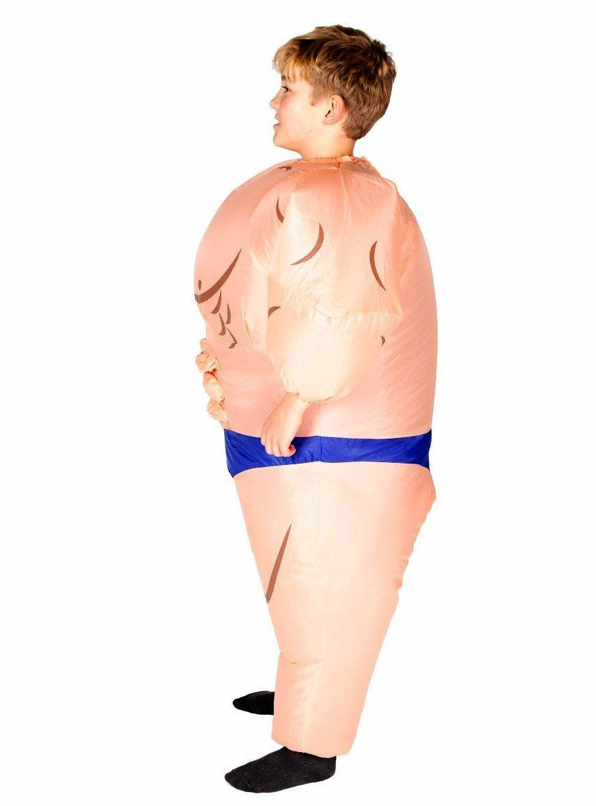 Inflatable Kids Muscle Man Novelty Bodybuilder Costume - Side Image
