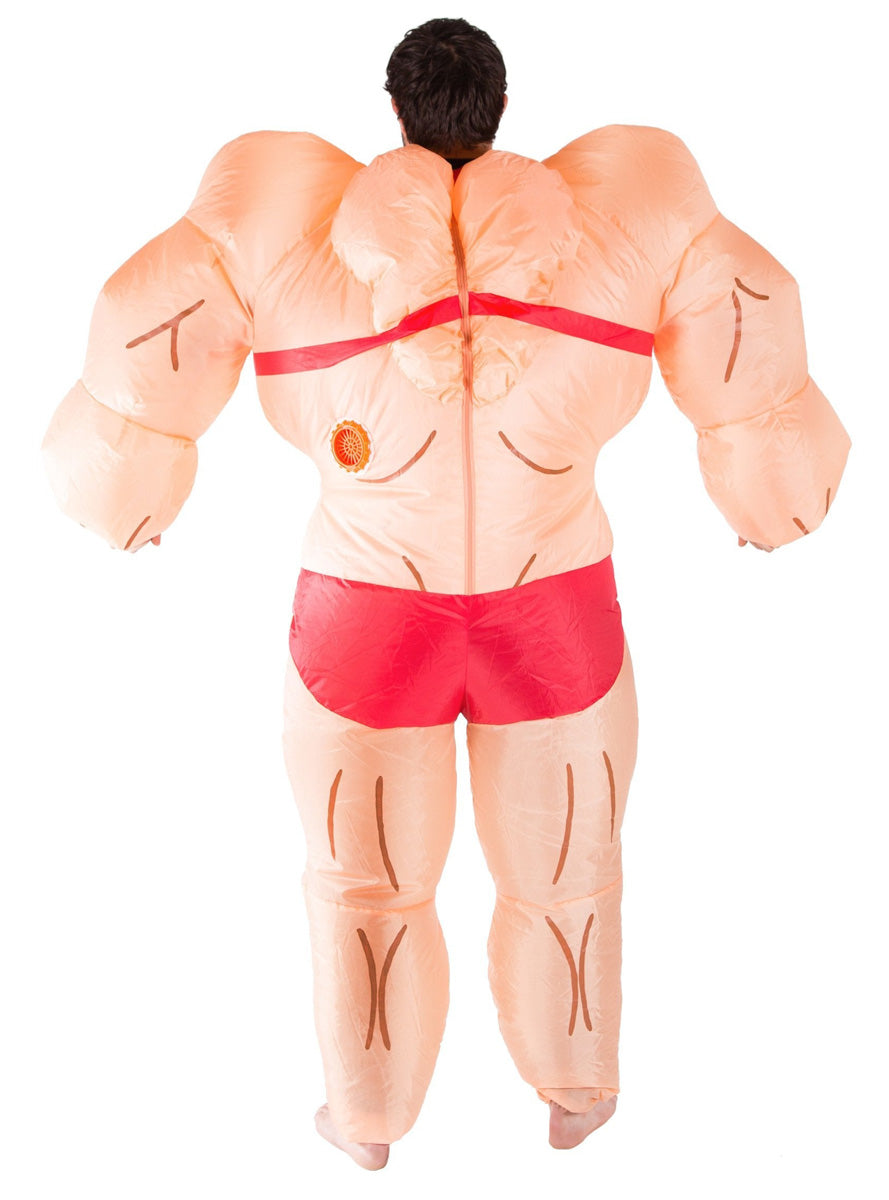 Inflatable Muscle Lady Novelty Adults Costume - Back Image