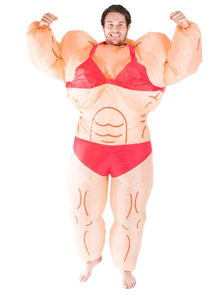 Inflatable Muscle Lady Novelty Adults Costume - Main Image
