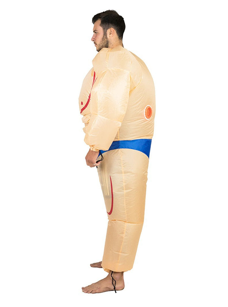 Inflatable Muscle Man Adults Novelty Bodybuilder Costume - Side Image