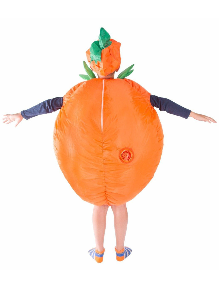 Inflatable Orange Pumpkin Kids Halloween Costume - Back Image