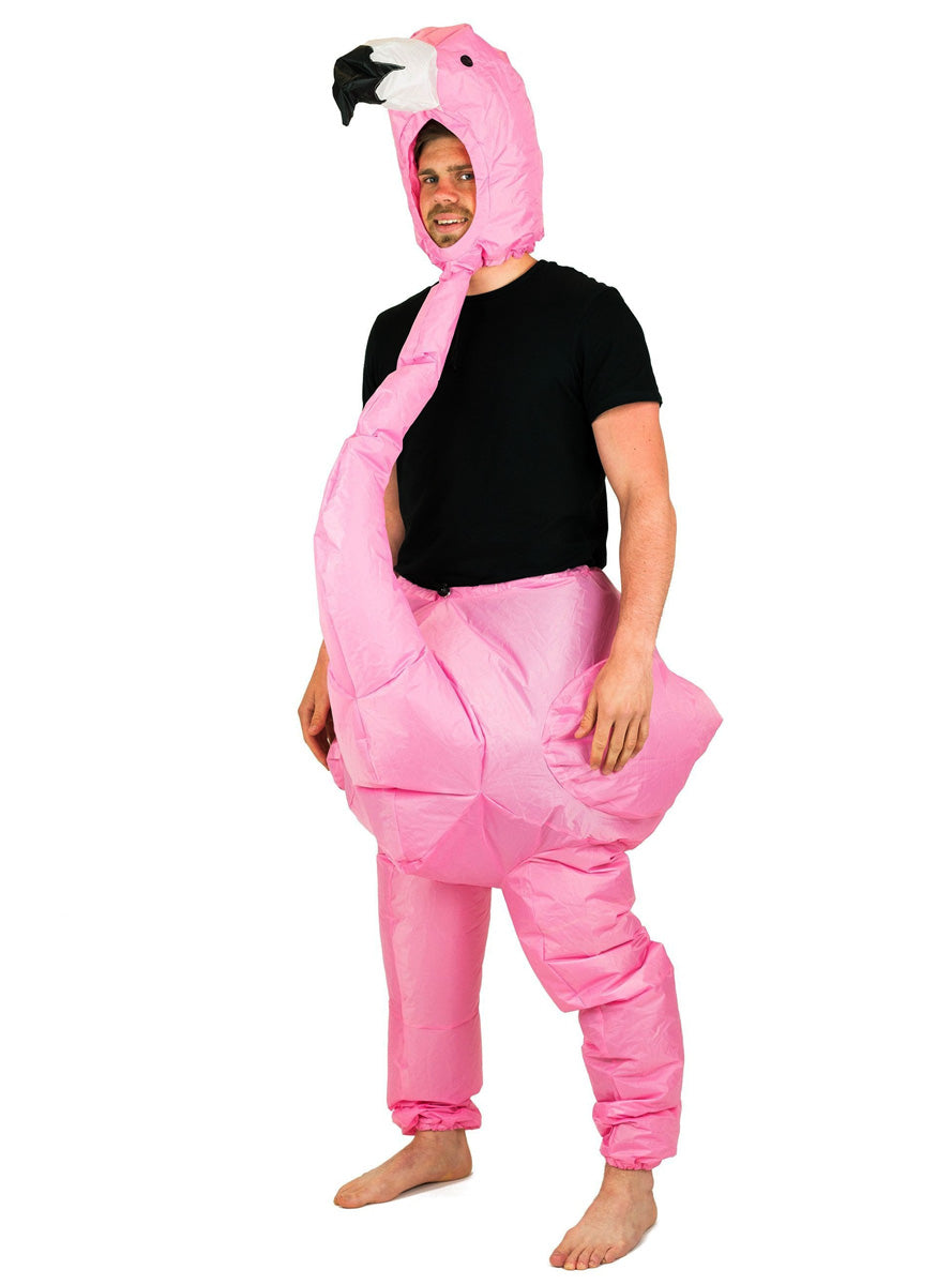 Inflatable Pink Flamingo Novelty Adults Costume - Alternative Image