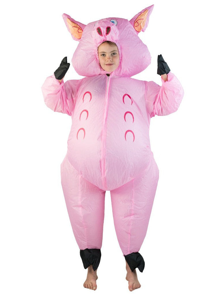 Inflatable Pink Pig Kids Animal Costume - Main Image