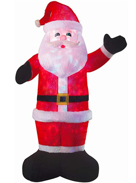 Inflatable Plush Santa Christmas Decoration with Disco Lights