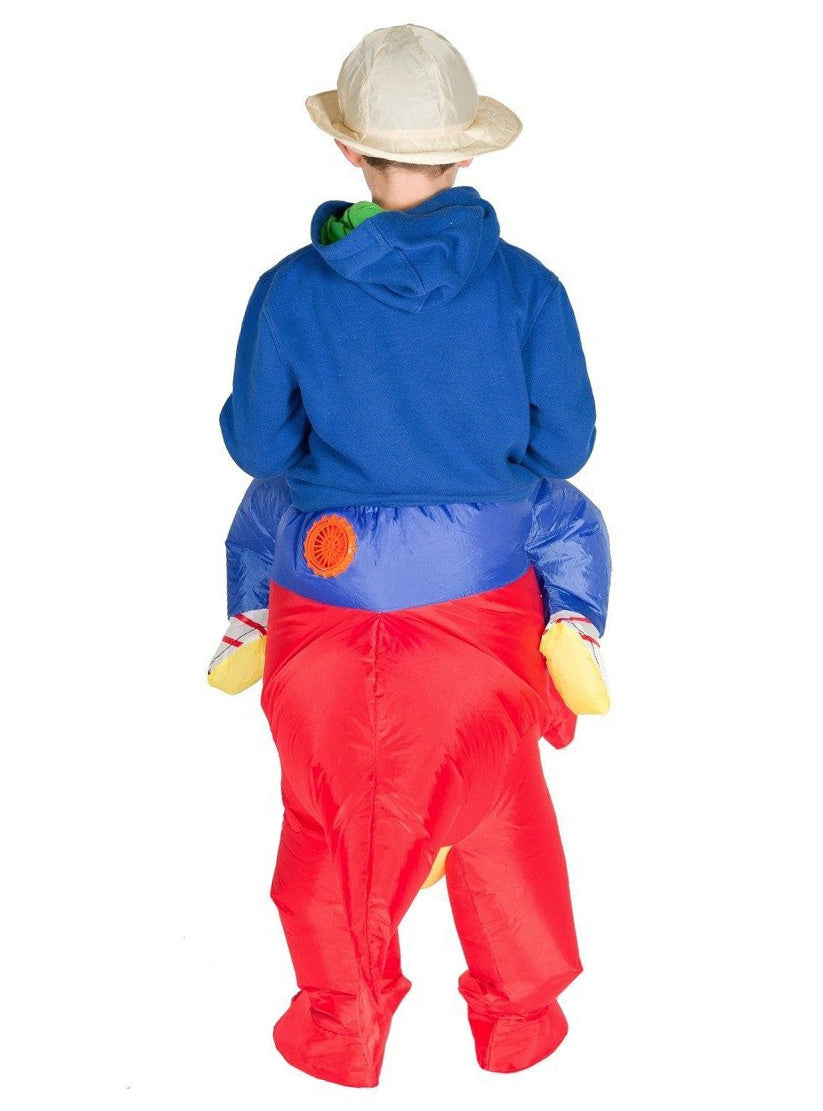 Inflatable Red Dragon Kids Ride-On Costume - Back Image