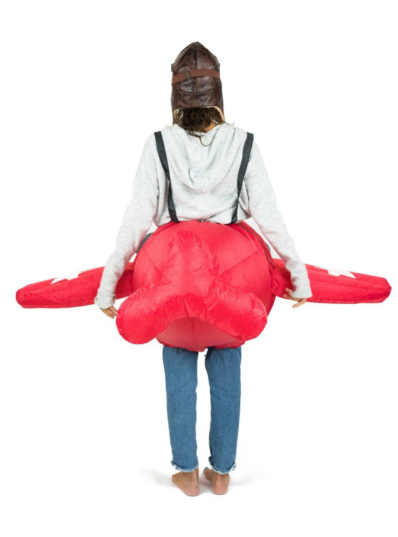 Inflatable Red Plane Novelty Adults Costume - Back Image