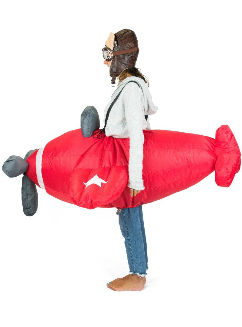 Inflatable Red Plane Novelty Adults Costume - Side Image